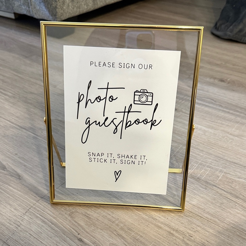 Gold Frame Photo Guestbook Sign